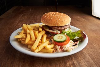 Burger and Fries - Food at Humphrey's